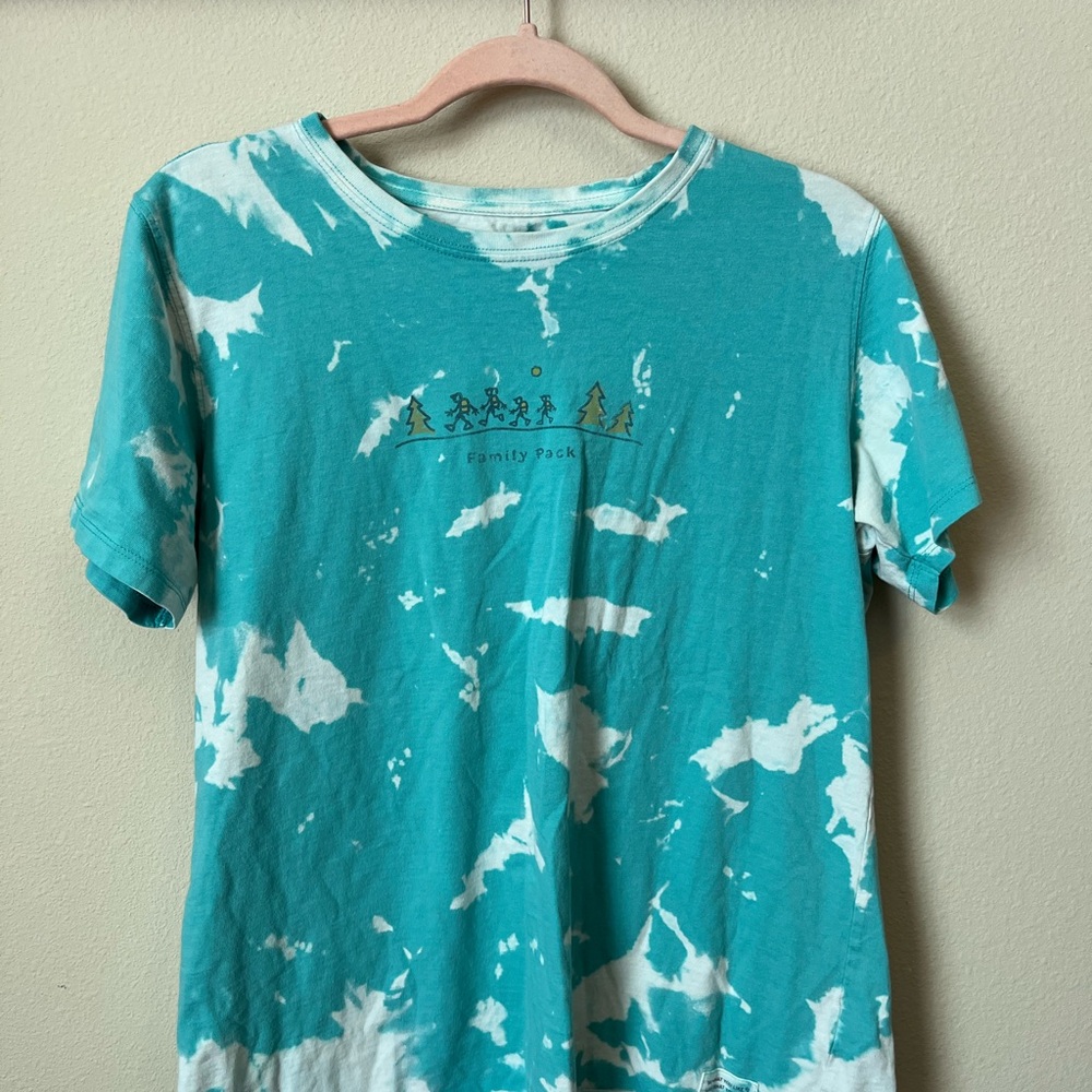 Life Is Good Aqua Tie-Dye Tee
